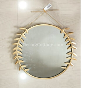 Big Mirror with Round Leaf Wall Art