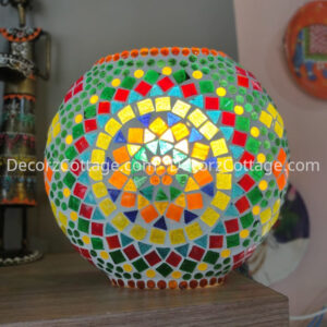 Mosaic Oval Glass Lamp