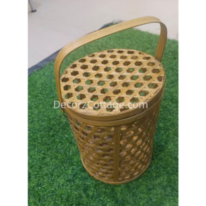 Bamboo Basket with Lid Big