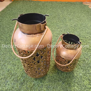 Small Flower pot with T Light set of 2