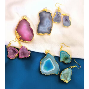 Coaster Gemstone Earrings & Pendant