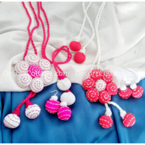 Fabric Flower Necklace set